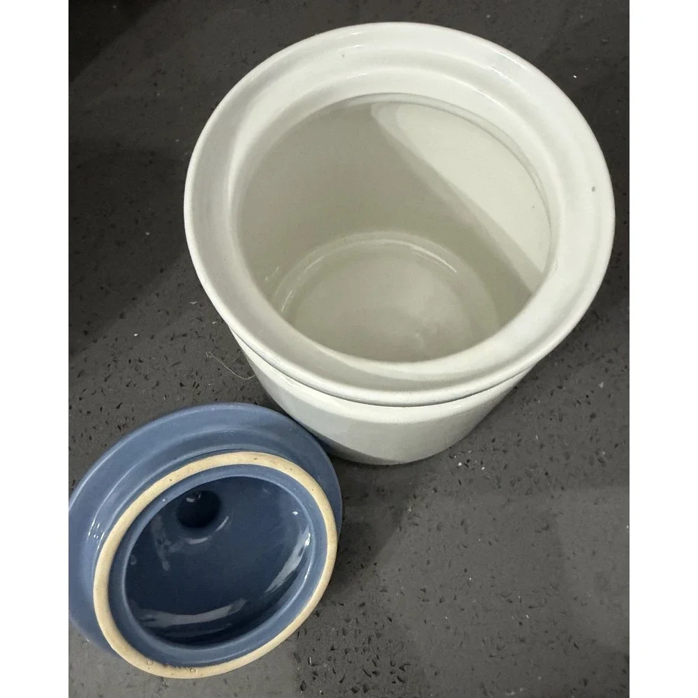 Vintage Jay Imports Corelle Prinston Kitchen Canister White Blue Floral SET Of 3